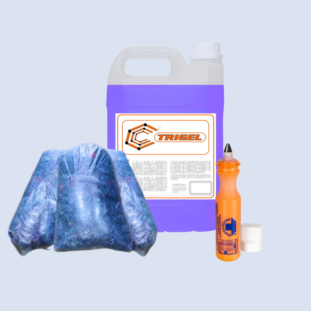 Estopa Azul 2Kg, Marcador Industrial & Limpa Baú 5 Litros