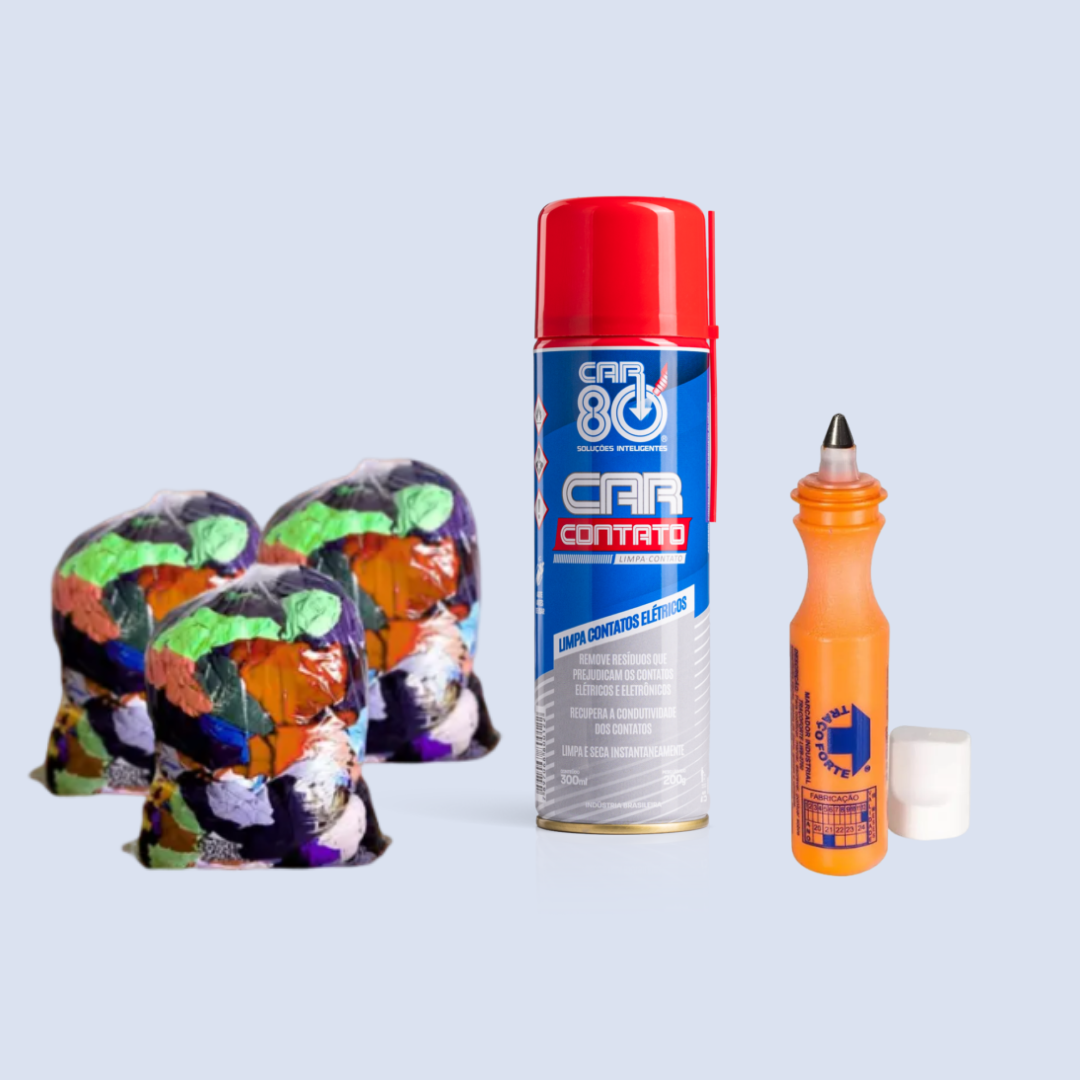 Marcador Industrial & Limpa Contato Car 80 & Pano Retalho 2Kg