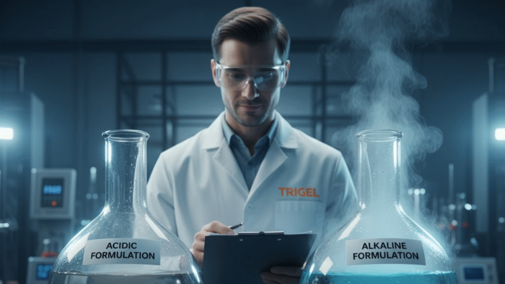 Seleção de químicos limpeza industrial